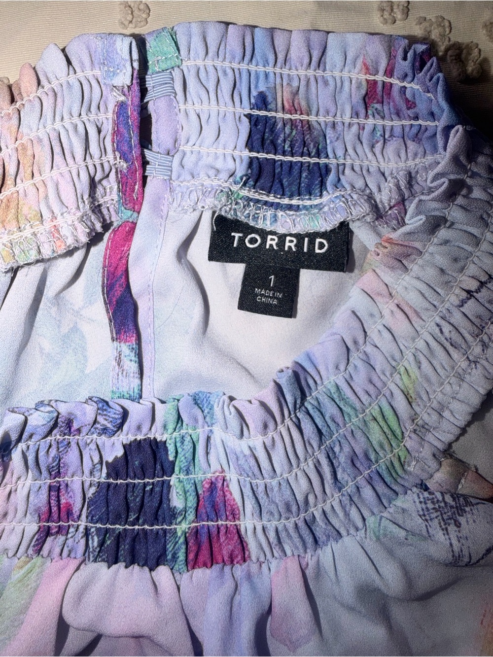 torrid Pastel Floral Off-Shoulder Blouse in Lavender